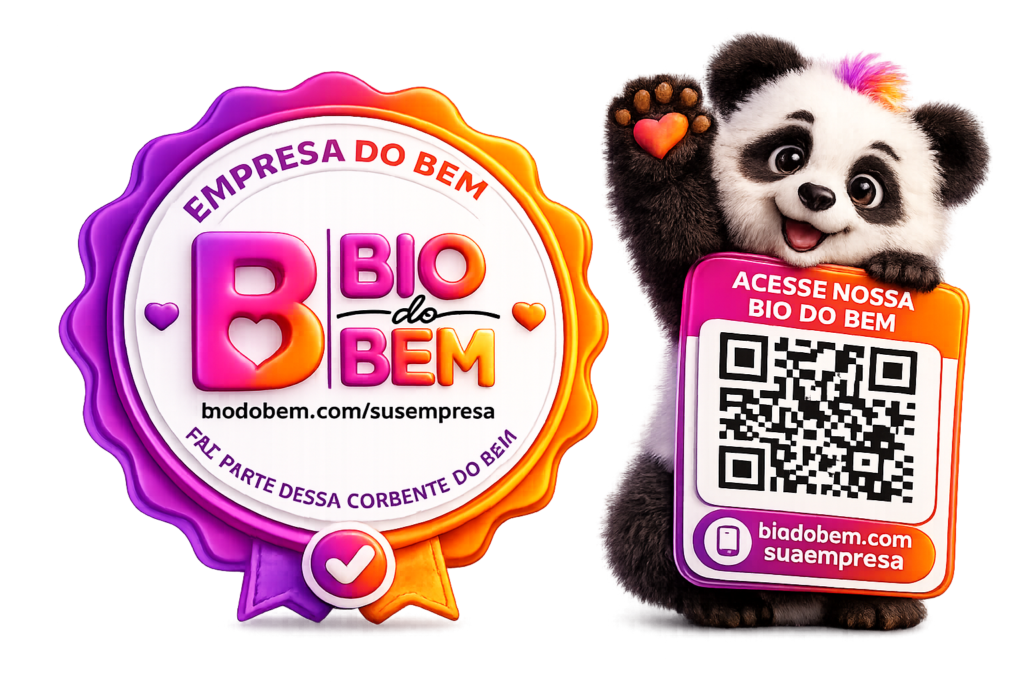 Exemplo do Selo Empresa do Bem e QR Code exclusivo